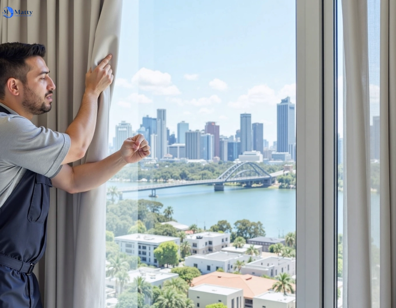 Professional curtain steam cleaning service underwood QLD by Matty Curtain Cleaning